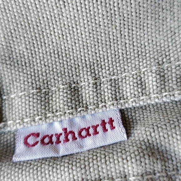 Carhartt green carpenters pants no size tag waist 19 "  inseam 33 EUC - Picture 3 of 9